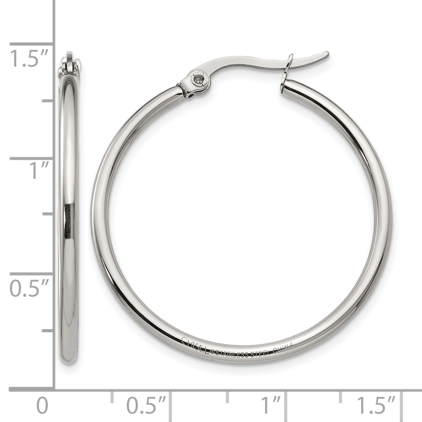 Stainless Steel Polished Hoop Earrings for Women