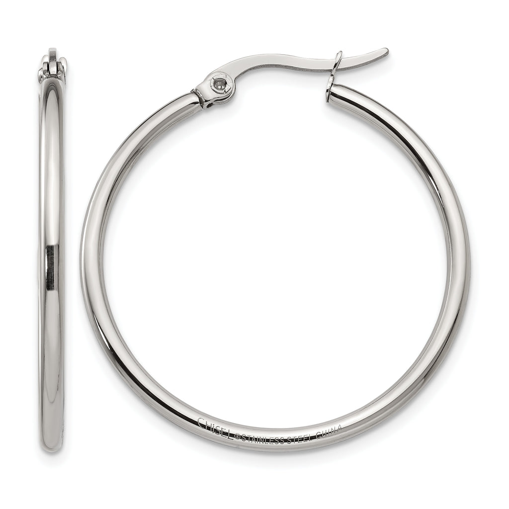 Stainless Steel Polished Hoop Earrings for Women