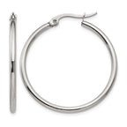 Stainless Steel Polished Hoop Earrings for Women