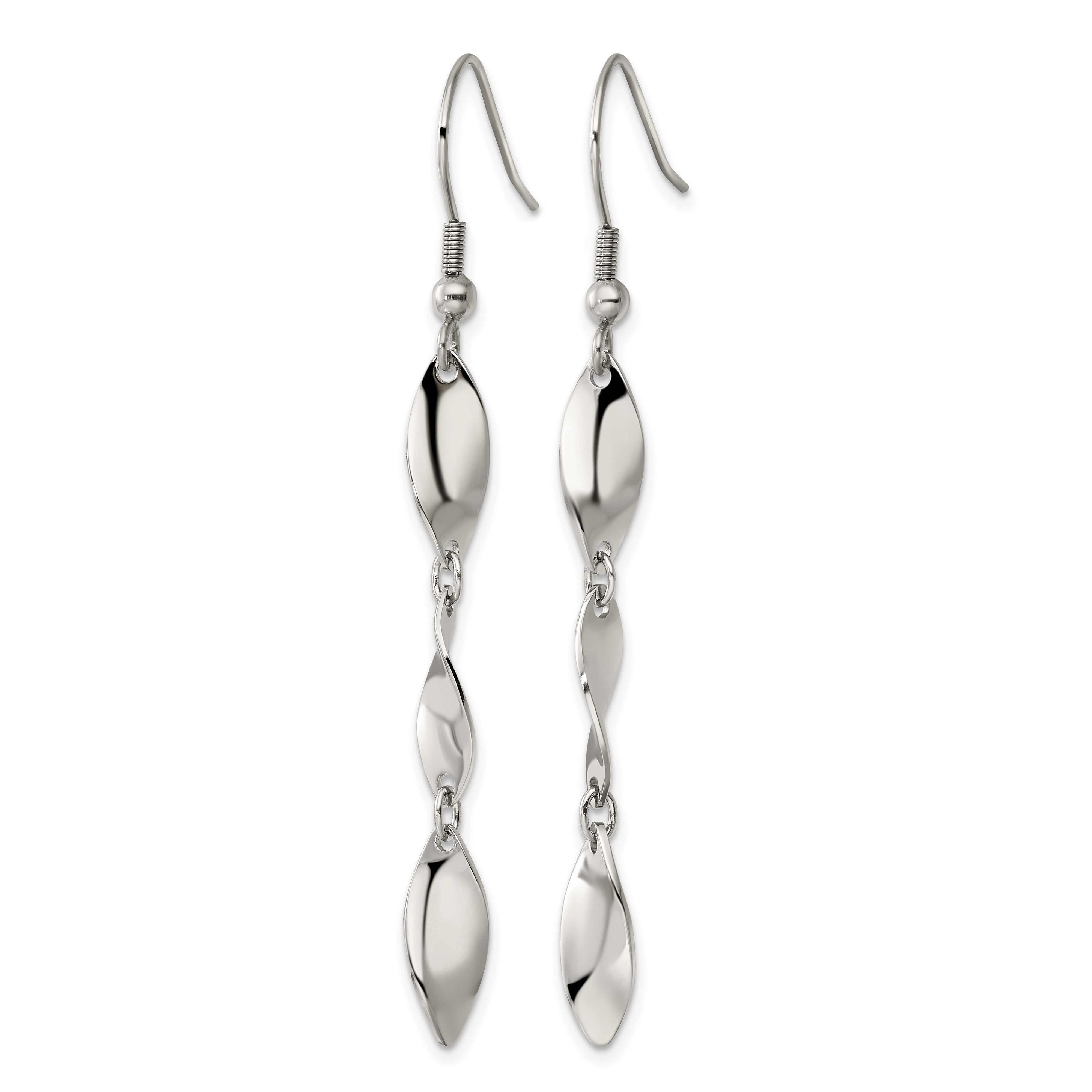Stainless Steel Polished Twisted Drop Dangle Earrings for Women Secondary image
