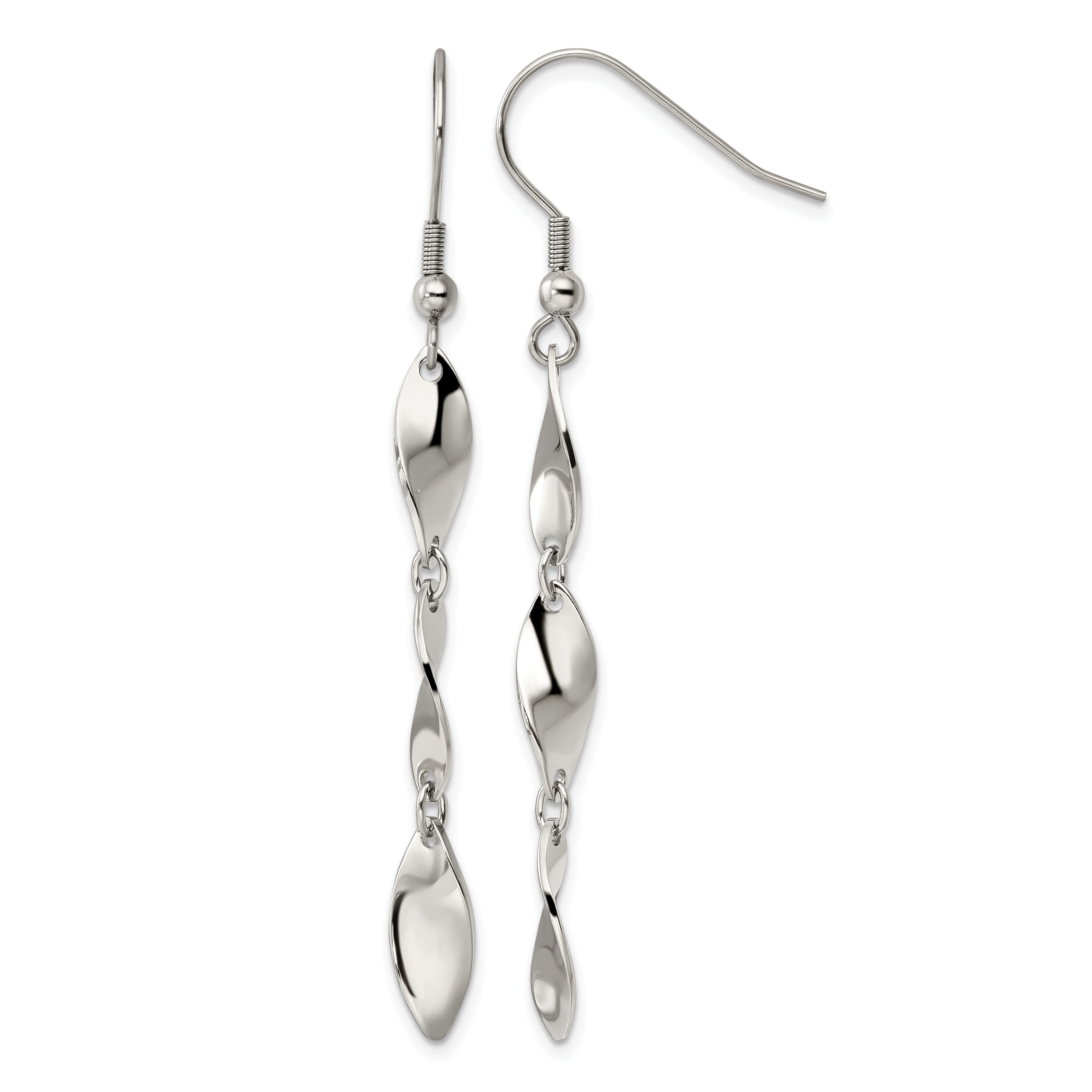 Stainless Steel Polished Twisted Drop Dangle Earrings for Women Main image