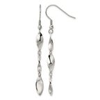 Stainless Steel Polished Twisted Drop Dangle Earrings for Women