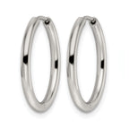 Stainless Steel Polished Hinged Huggie Hoop Earrings