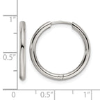 Stainless Steel Polished Hinged Huggie Hoop Earrings