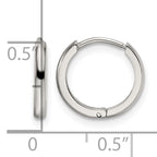 Stainless Steel Polished Hinged Huggie Hoop Earrings