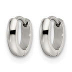 Stainless Steel Polished Hinged Huggie Hoop Earrings