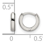 Stainless Steel Polished Hinged Huggie Hoop Earrings