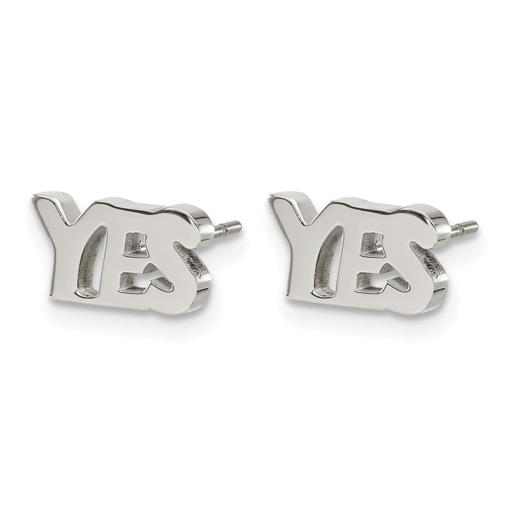 Stainless Steel Polished Button Earrings