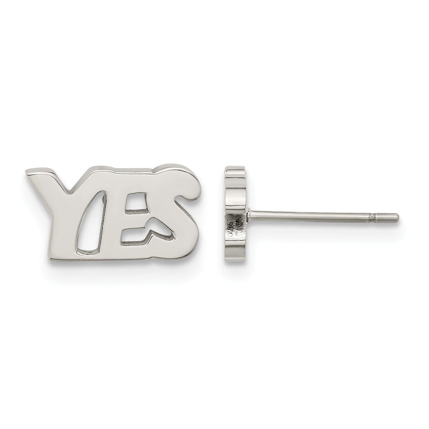 Stainless Steel Polished Button Earrings Main image