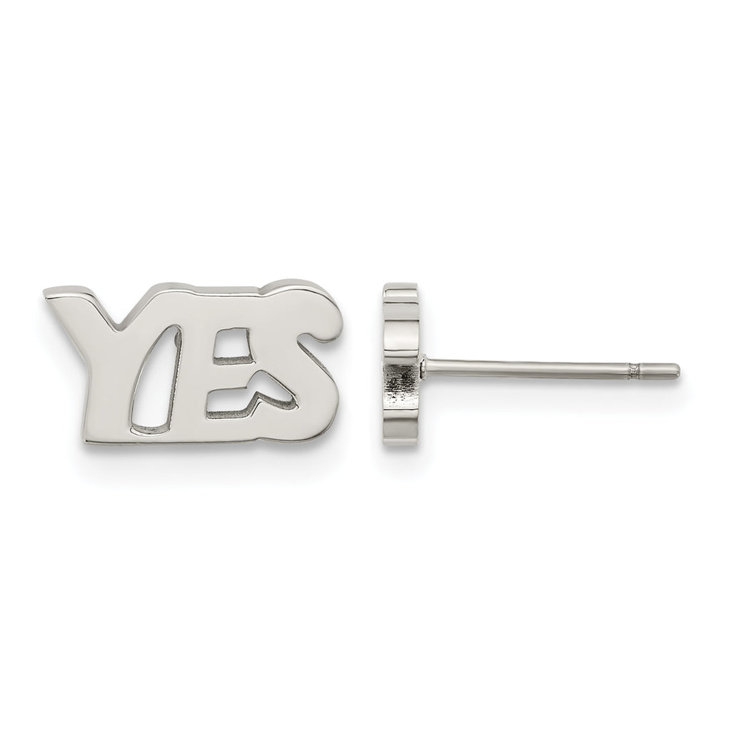 Stainless Steel Polished Button Earrings