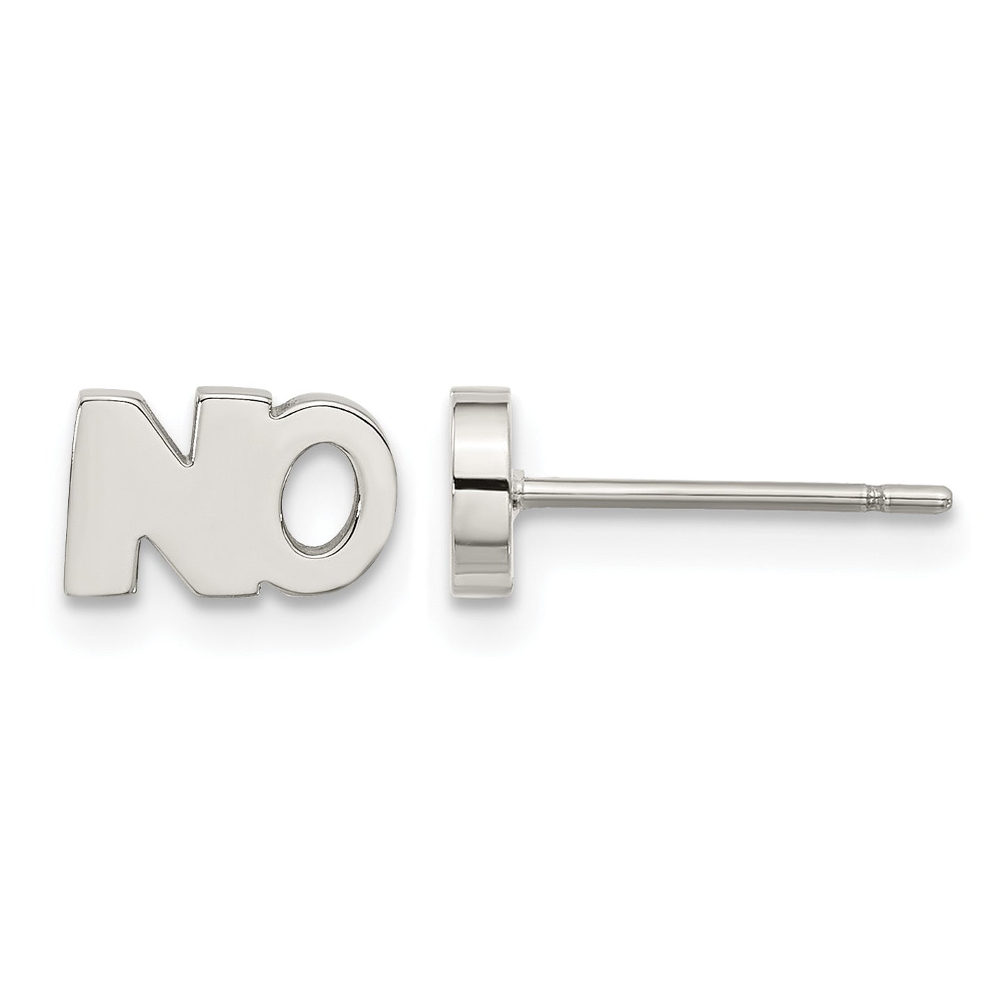Stainless Steel Polished Button Earrings Main image