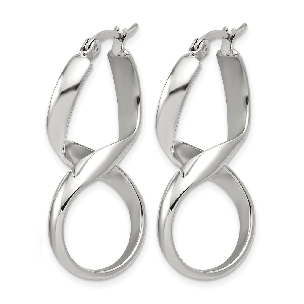 Stainless Steel Polished Infinity Hoop Earrings for Women