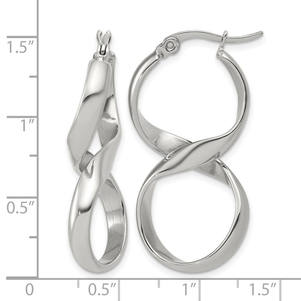 Stainless Steel Polished Infinity Hoop Earrings for Women