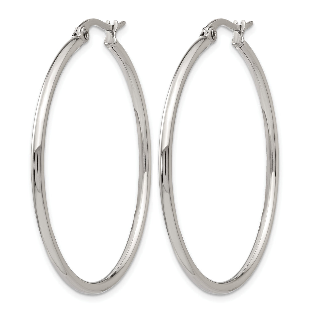 Stainless Steel Polished Hoop Earrings for Women