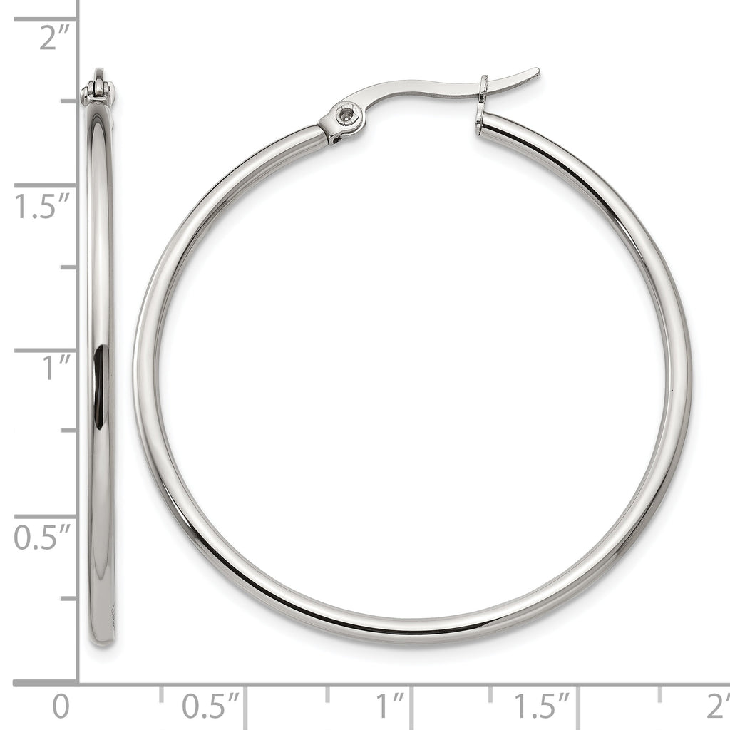 Stainless Steel Polished Hoop Earrings for Women