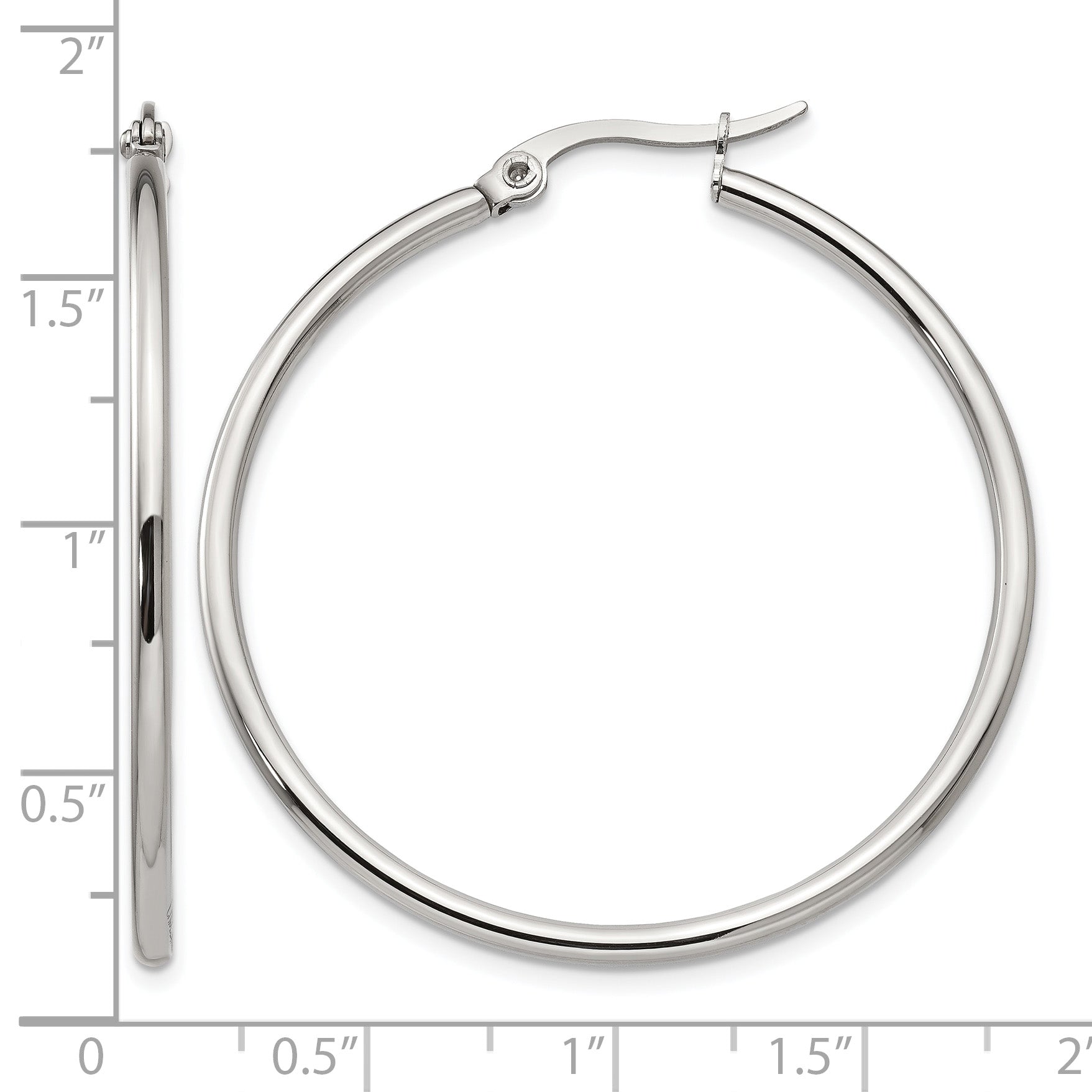 Stainless Steel Polished Hoop Earrings for Women