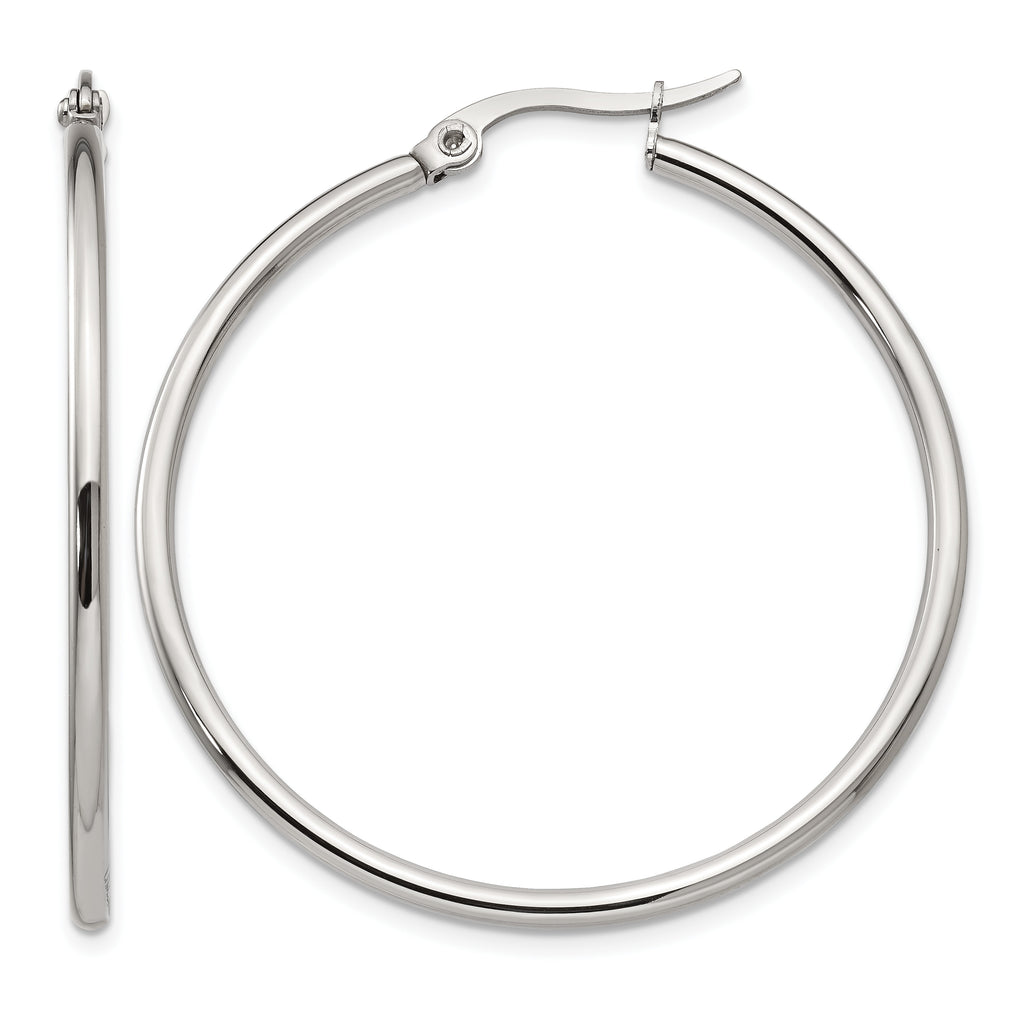 Stainless Steel Polished Hoop Earrings for Women