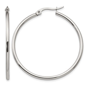 Stainless Steel Polished Hoop Earrings for Women