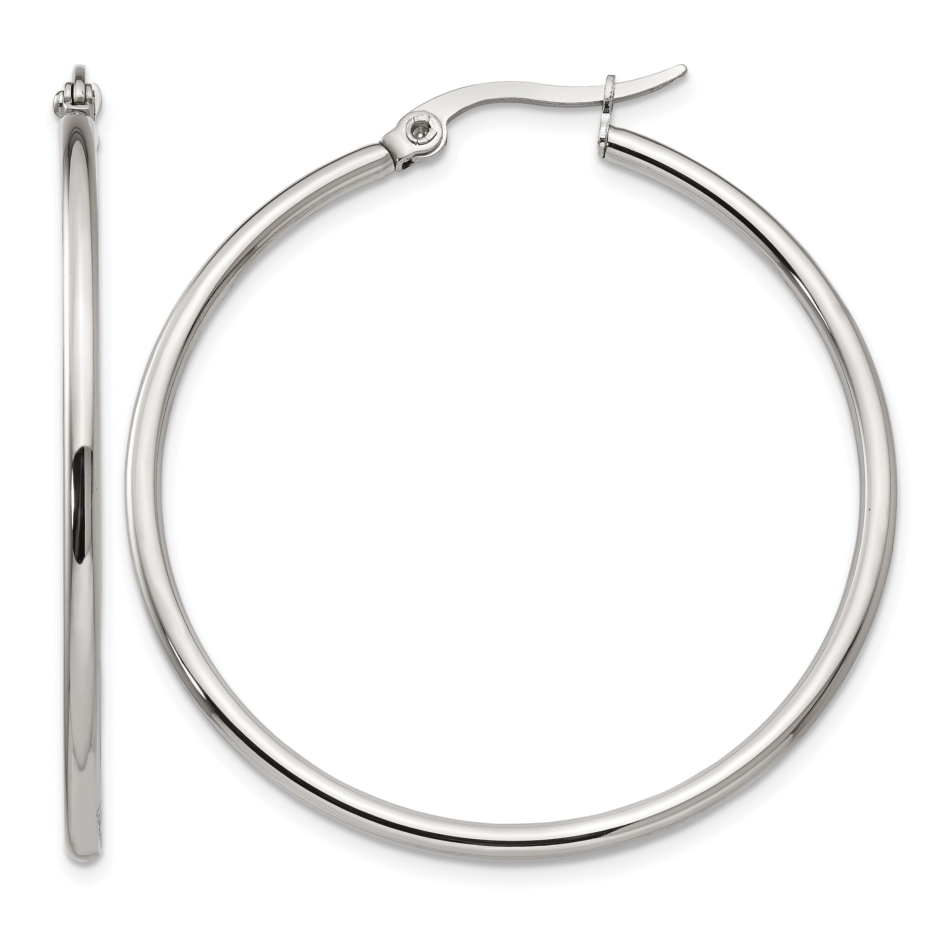 Stainless Steel Polished Hoop Earrings for Women