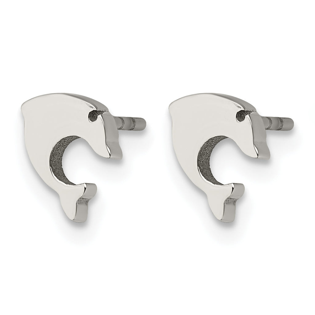 Stainless Steel Polished Button Earrings for Women