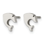 Stainless Steel Polished Button Earrings for Women