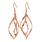 Stainless Steel Rose Gold-Tone Polished Drop Dangle Earrings for Women