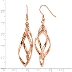 Stainless Steel Rose Gold-Tone Polished Drop Dangle Earrings for Women