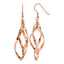 Stainless Steel Rose Gold-Tone Polished Drop Dangle Earrings for Women