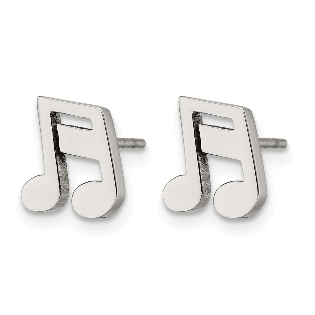 Stainless Steel Polished Button Earrings for Women