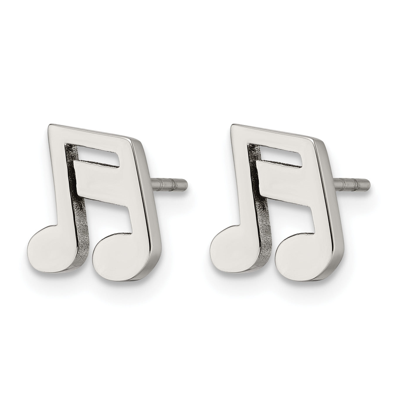 Stainless Steel Polished Button Earrings for Women