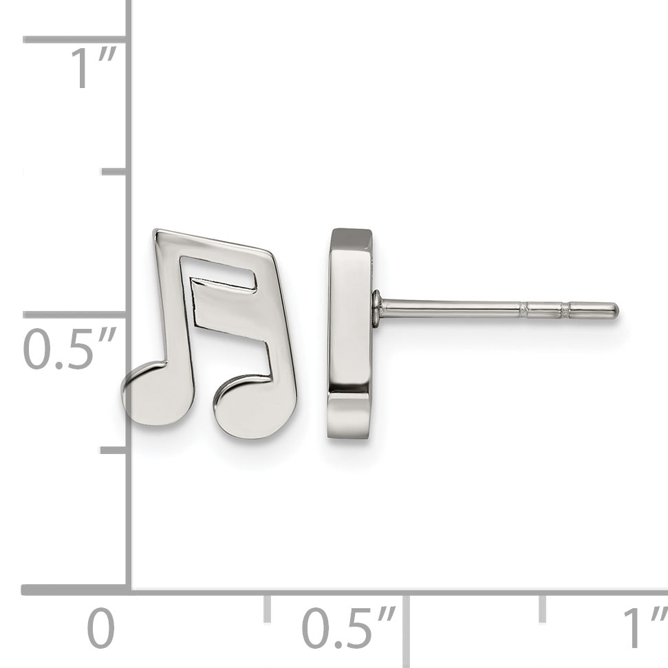 Stainless Steel Polished Button Earrings for Women
