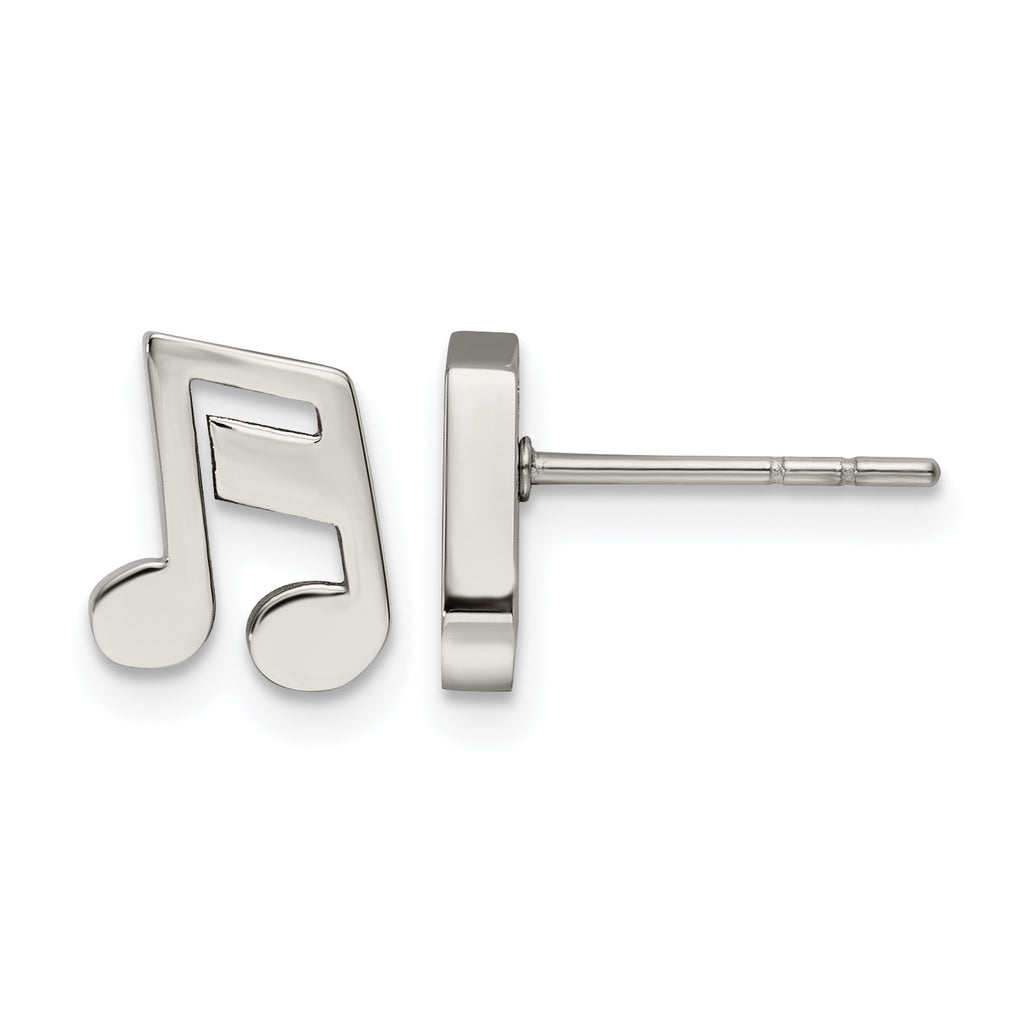 Stainless Steel Polished Button Earrings for Women