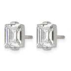Stainless Steel Polished Cubic Zirconia Stud Earrings