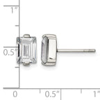 Stainless Steel Polished Cubic Zirconia Stud Earrings