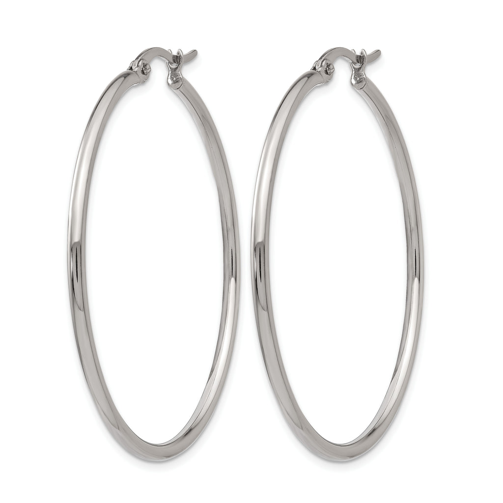 Stainless Steel Polished Hoop Earrings for Women