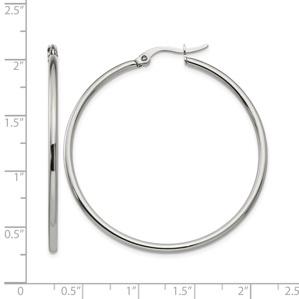 Stainless Steel Polished Hoop Earrings for Women