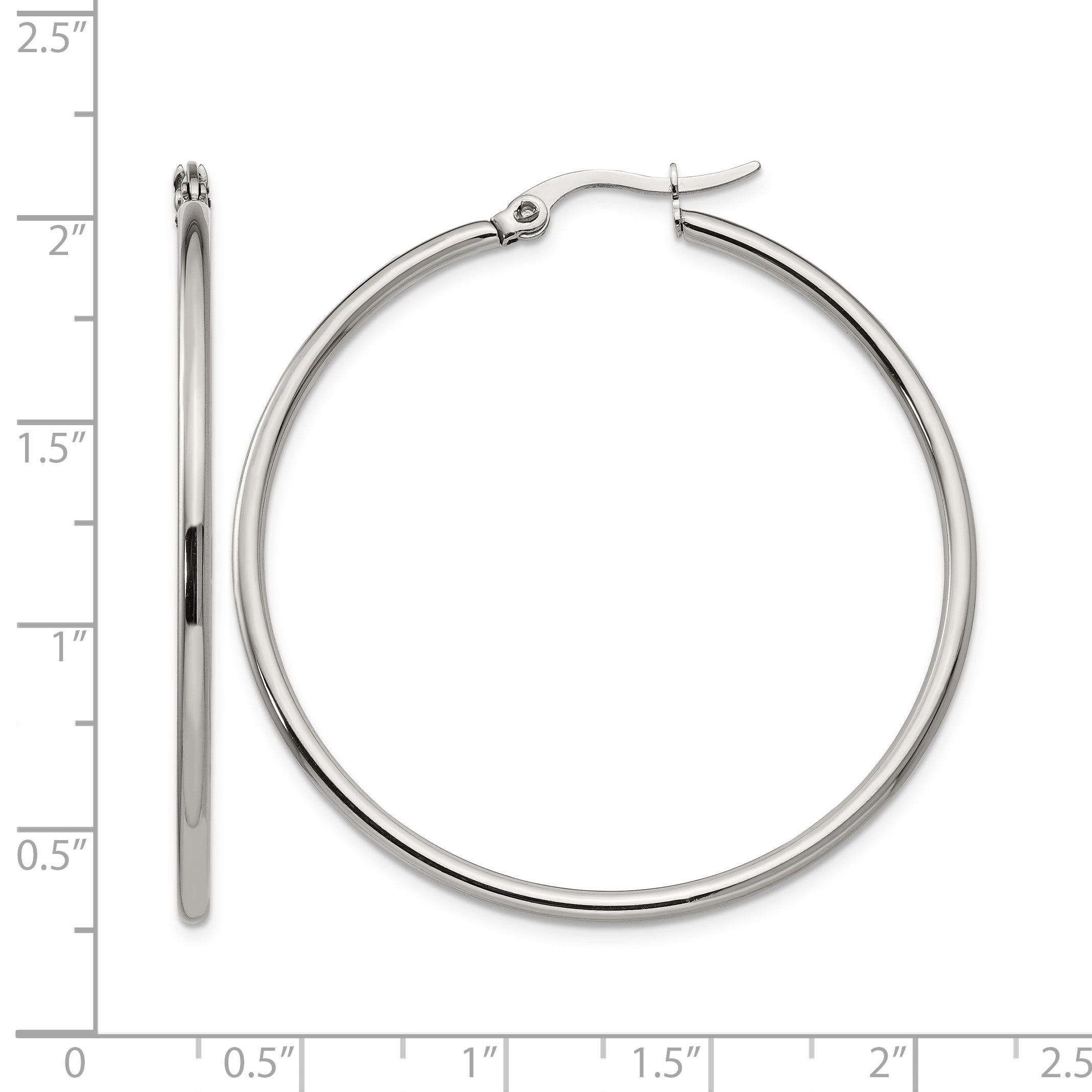 Stainless Steel Polished Hoop Earrings for Women