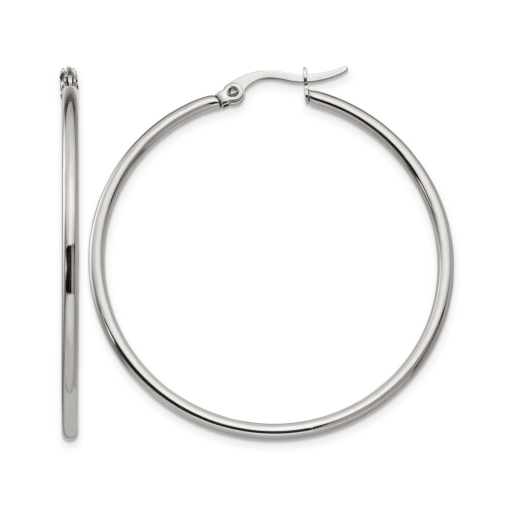 Stainless Steel Polished Hoop Earrings for Women