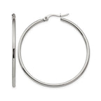 Stainless Steel Polished Hoop Earrings for Women