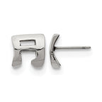 Stainless Steel Polished Button Earrings for Women