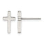 Stainless Steel Polished Cross Button Earrings