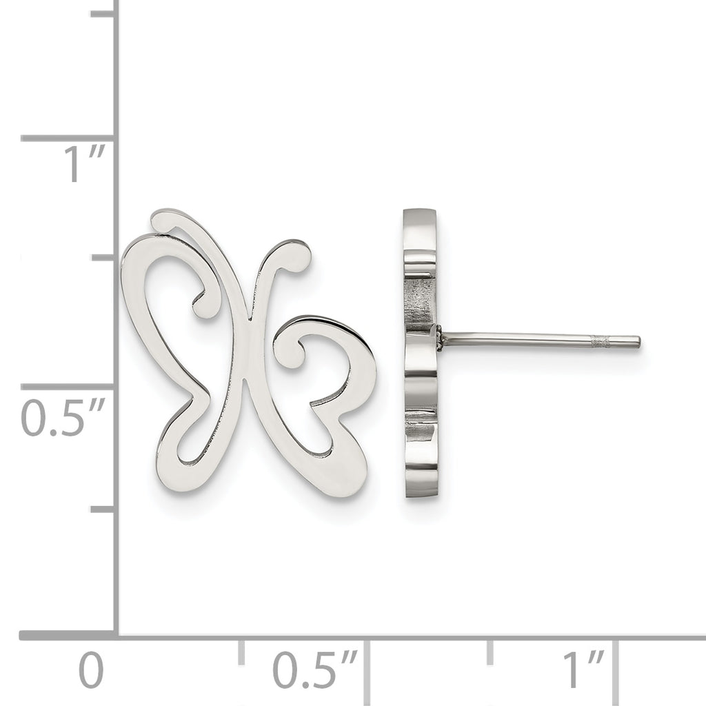 Stainless Steel Polished Button Earrings for Women