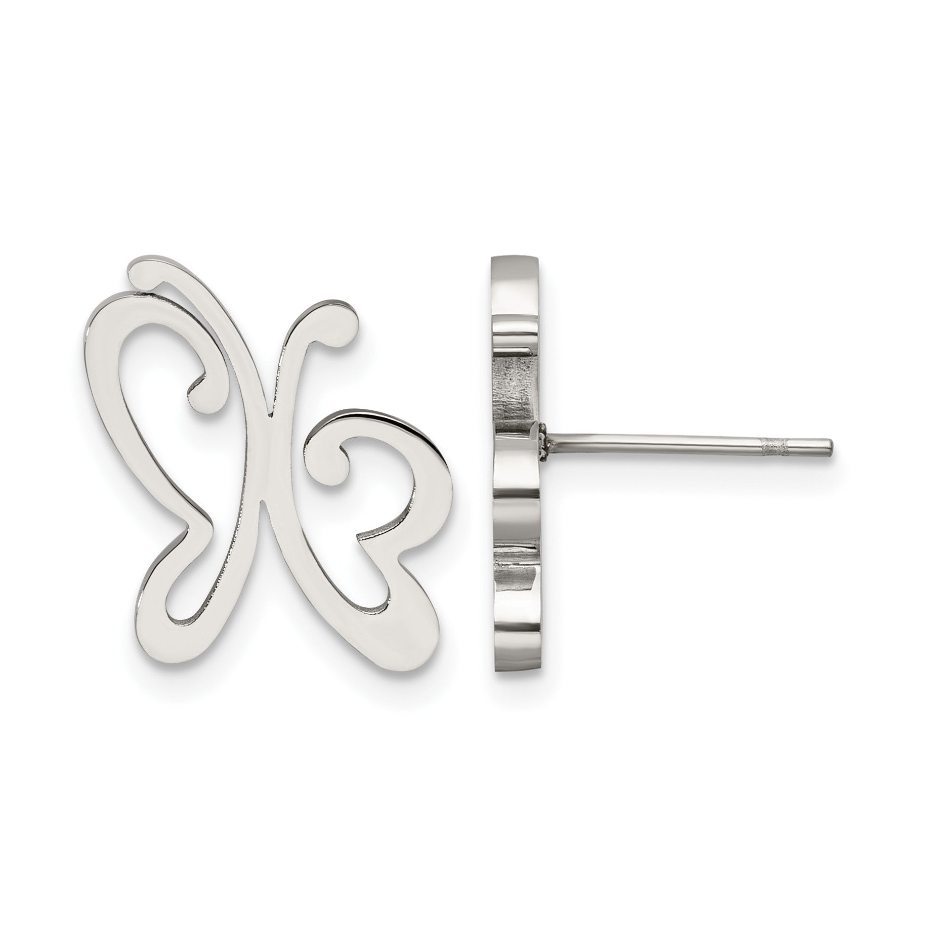 Stainless Steel Polished Button Earrings for Women Main image