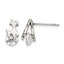 Stainless Steel Polished Cubic Zirconia Button Earrings for Women
