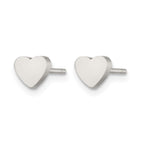 Stainless Steel Polished Heart Button Earrings