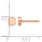 Stainless Steel Rose Gold-Tone Polished Button Earrings