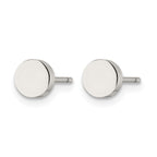 Stainless Steel Polished Button Earrings