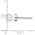Stainless Steel Polished Button Earrings