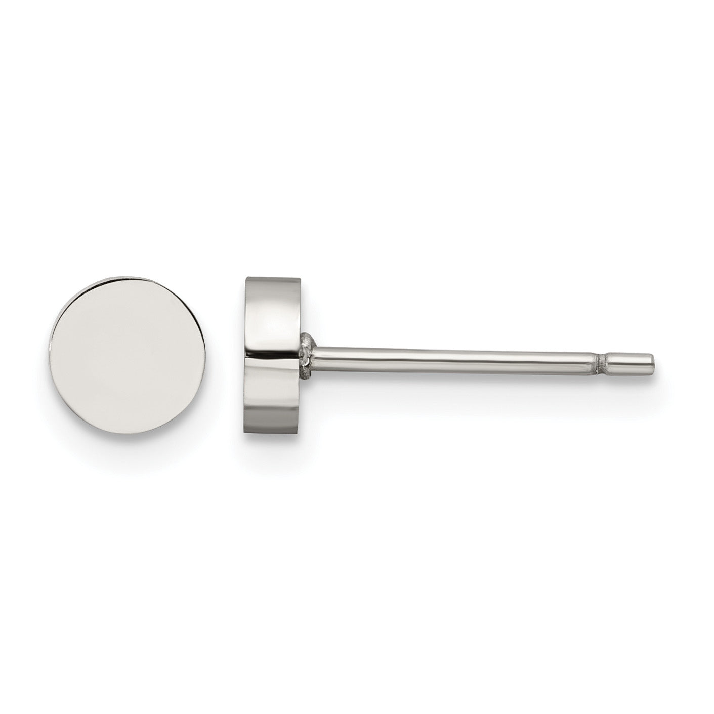 Stainless Steel Polished Button Earrings Main image