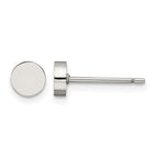 Stainless Steel Polished Button Earrings